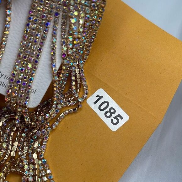 NEW Encour 8” AB rainbow fringe earrings. Special event glam. - Picture 9 of 9